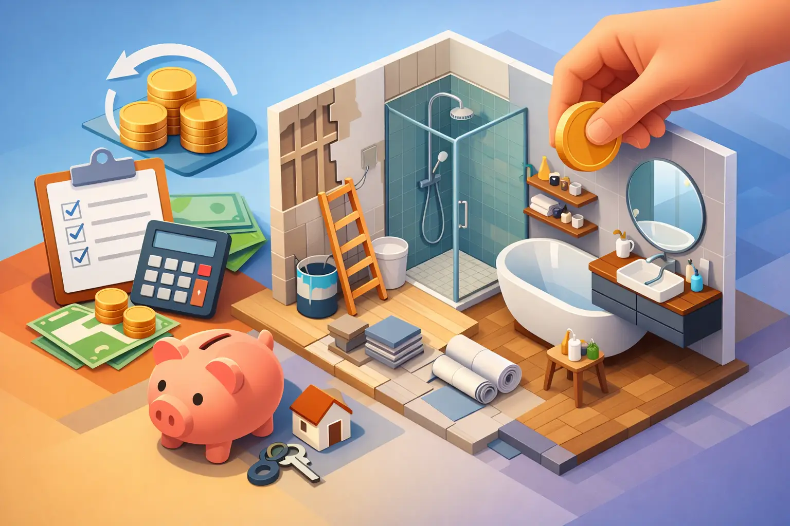 Renovierungskredit für Badsanierung wählen